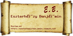 Eszterházy Benjámin névjegykártya
